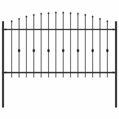 vidaXL Spike Fence ASTEN 200 x 150 cm Powder-Coated Steel Black 2
