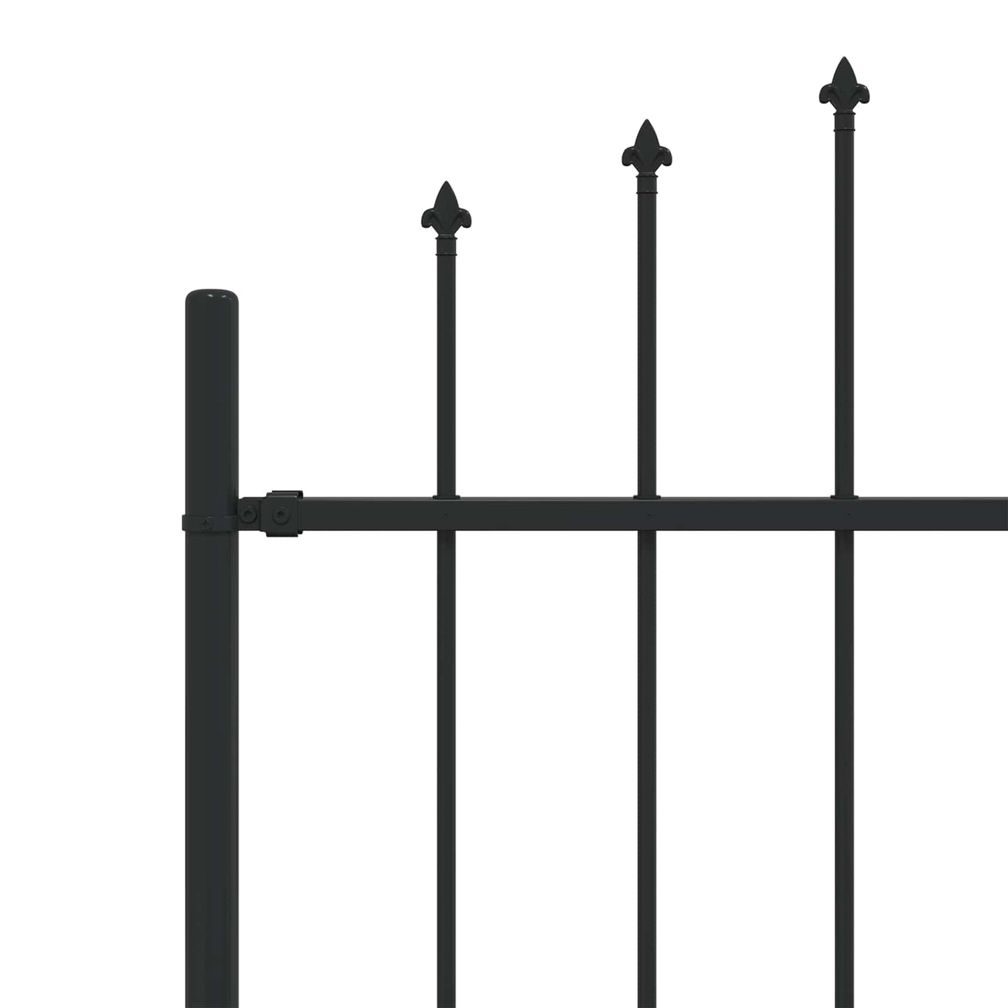 vidaXL Spike Fence ASTEN 200 x 166 cm Powder-Coated Steel Black 5