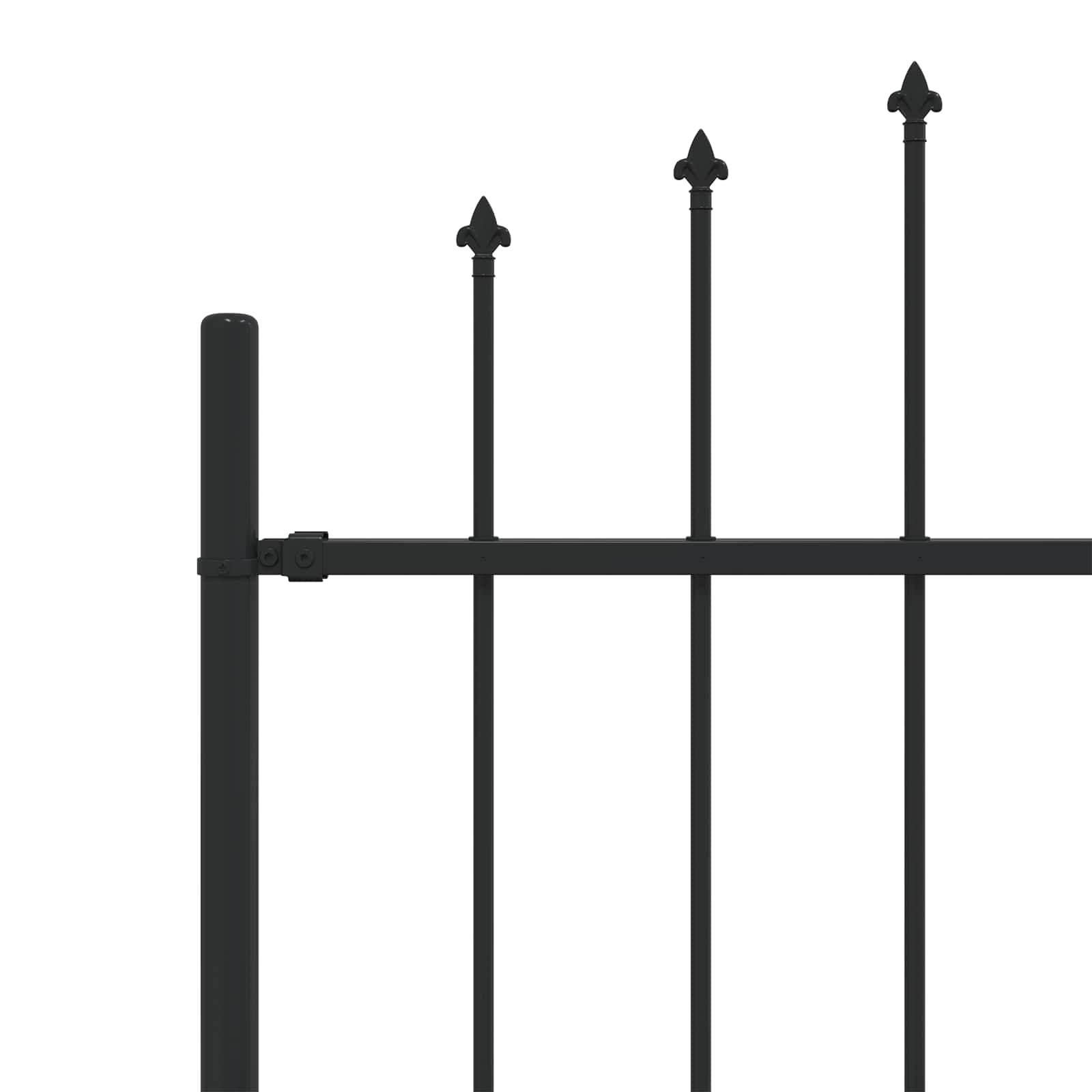 vidaXL Spike Fence ASTEN 200 x 166 cm Powder-Coated Steel Black 5