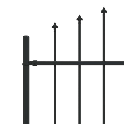 vidaXL Spike Fence ASTEN 200 x 166 cm Powder-Coated Steel Black 5