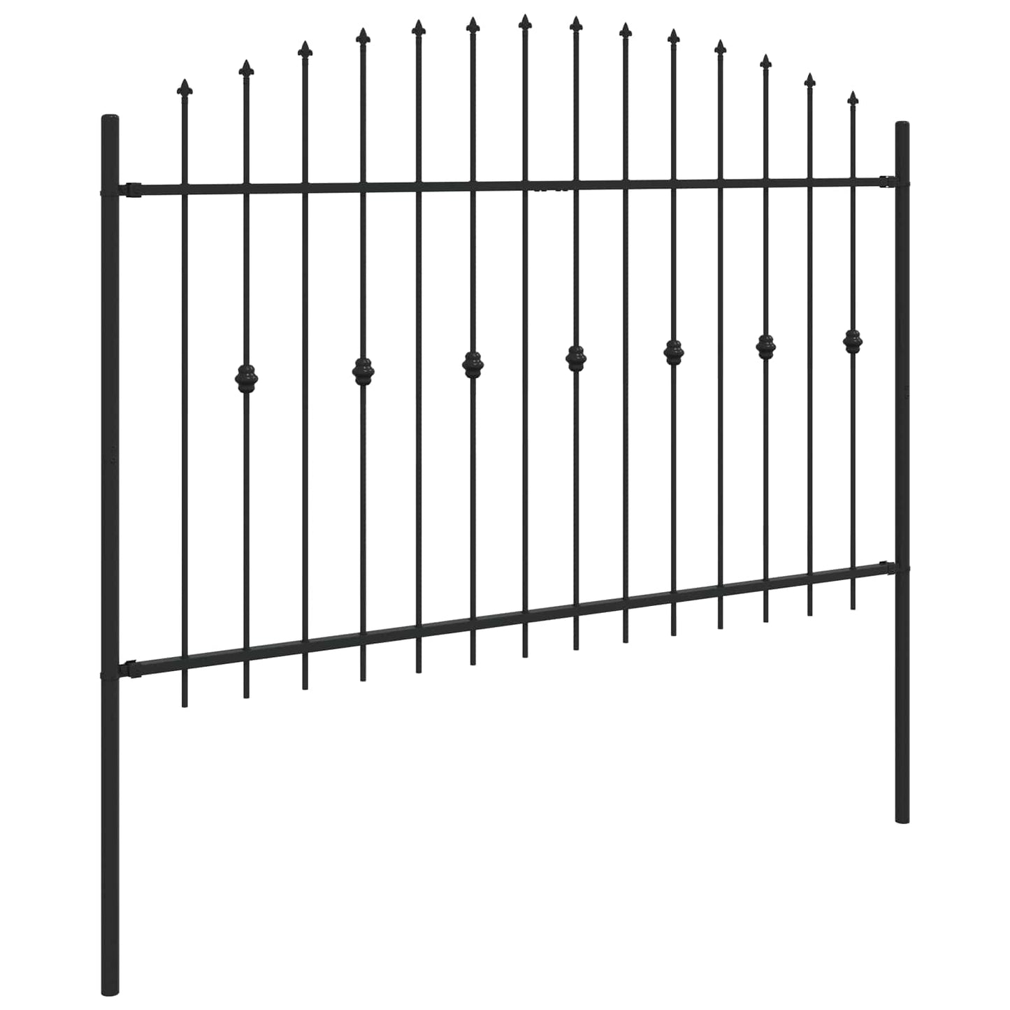 vidaXL Spike Fence ASTEN 200 x 166 cm Powder-Coated Steel Black 4