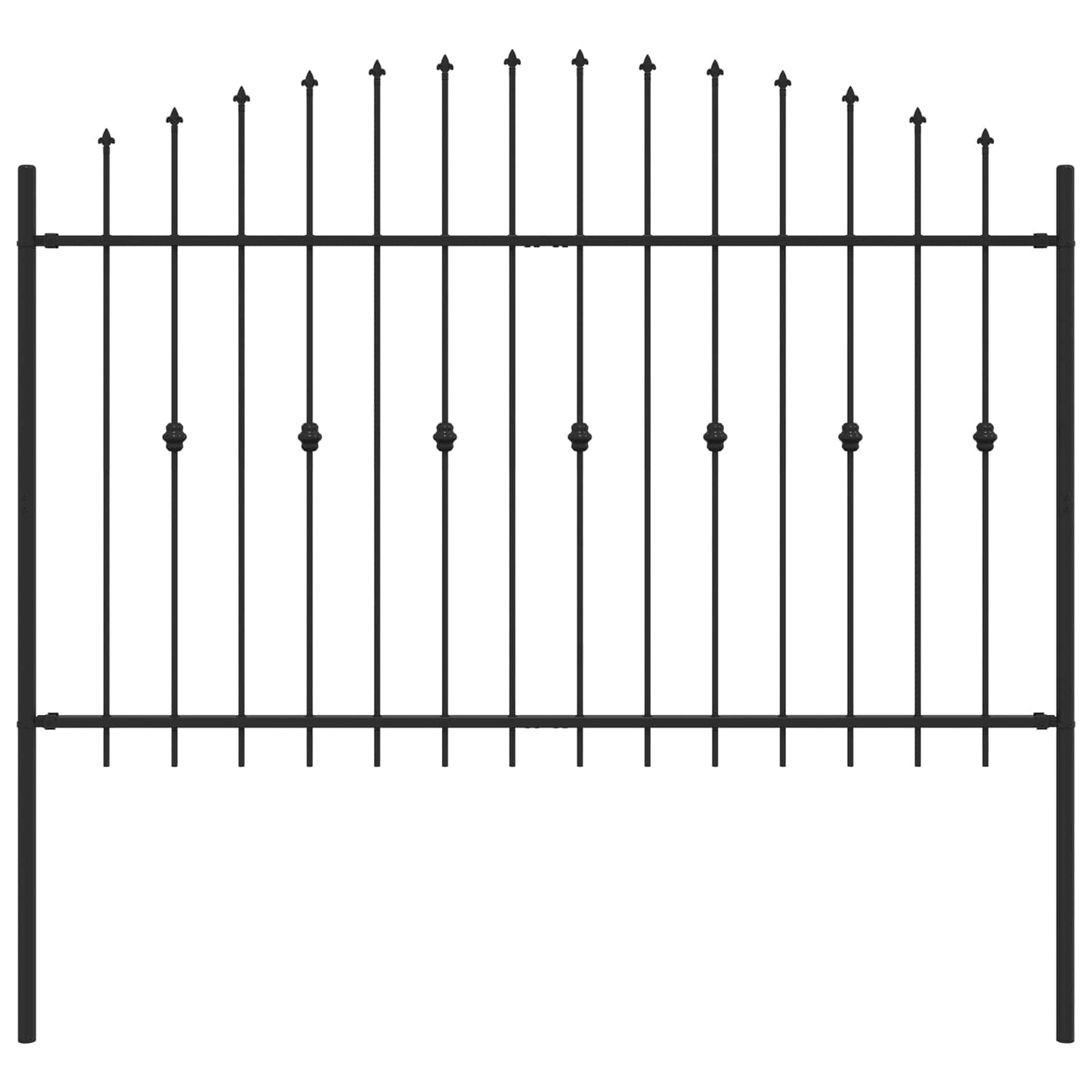 vidaXL Spike Fence ASTEN 200 x 166 cm Powder-Coated Steel Black 2