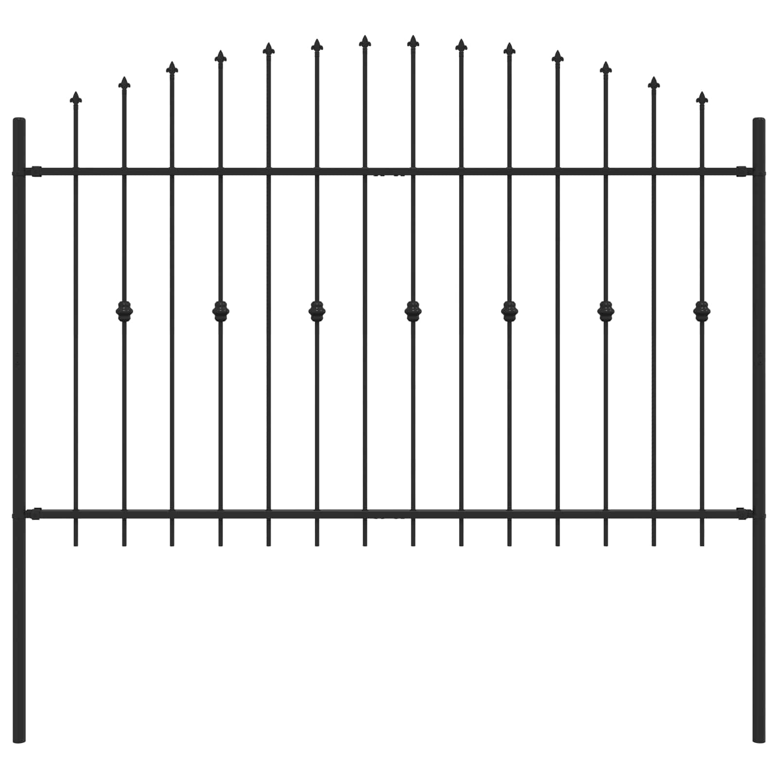 vidaXL Spike Fence ASTEN 200 x 166 cm Powder-Coated Steel Black 2