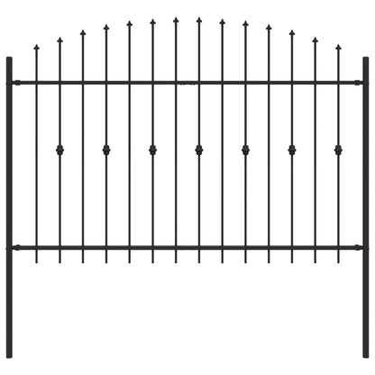 vidaXL Spike Fence ASTEN 200 x 166 cm Powder-Coated Steel Black 2