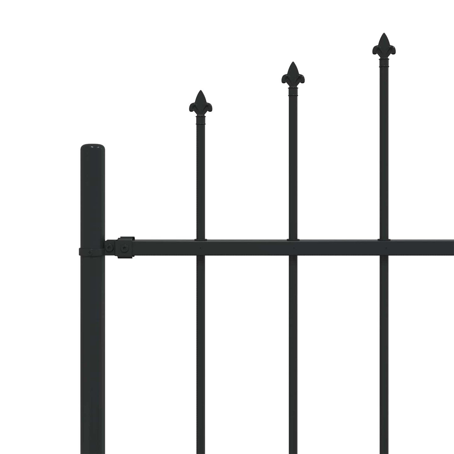 vidaXL Spike Fence ASTEN 200 x 200 cm Powder-Coated Steel Black 5