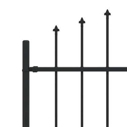 vidaXL Spike Fence ASTEN 200 x 200 cm Powder-Coated Steel Black 5