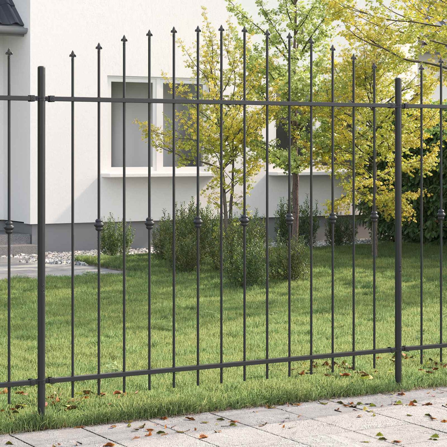 vidaXL Spike Fence ASTEN 200 x 200 cm Powder-Coated Steel Black 1