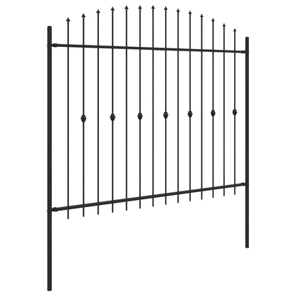 vidaXL Spike Fence ASTEN 200 x 200 cm Powder-Coated Steel Black 4