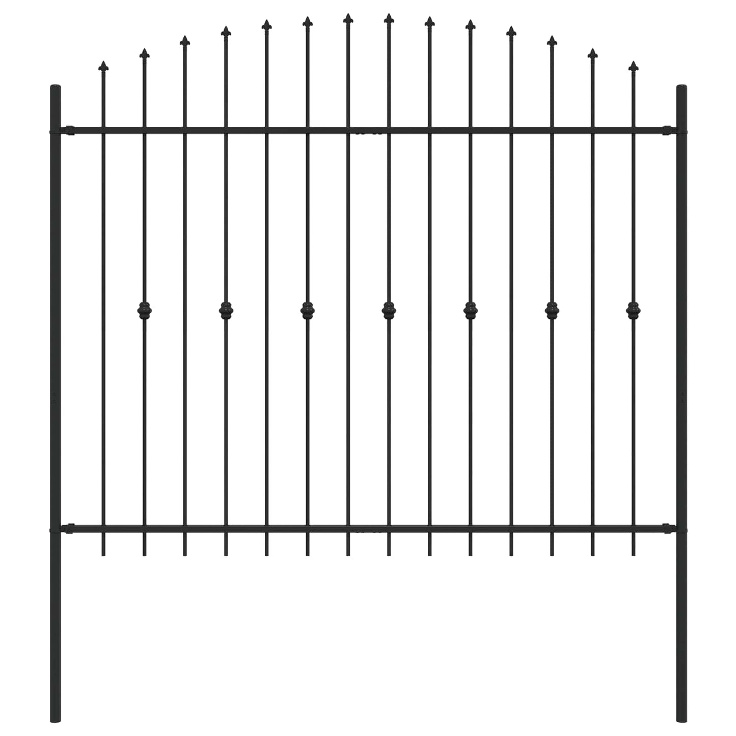 vidaXL Spike Fence ASTEN 200 x 200 cm Powder-Coated Steel Black 2