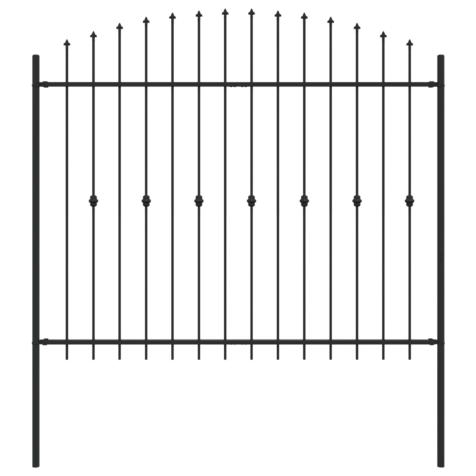 vidaXL Spike Fence ASTEN 200 x 200 cm Powder-Coated Steel Black 2