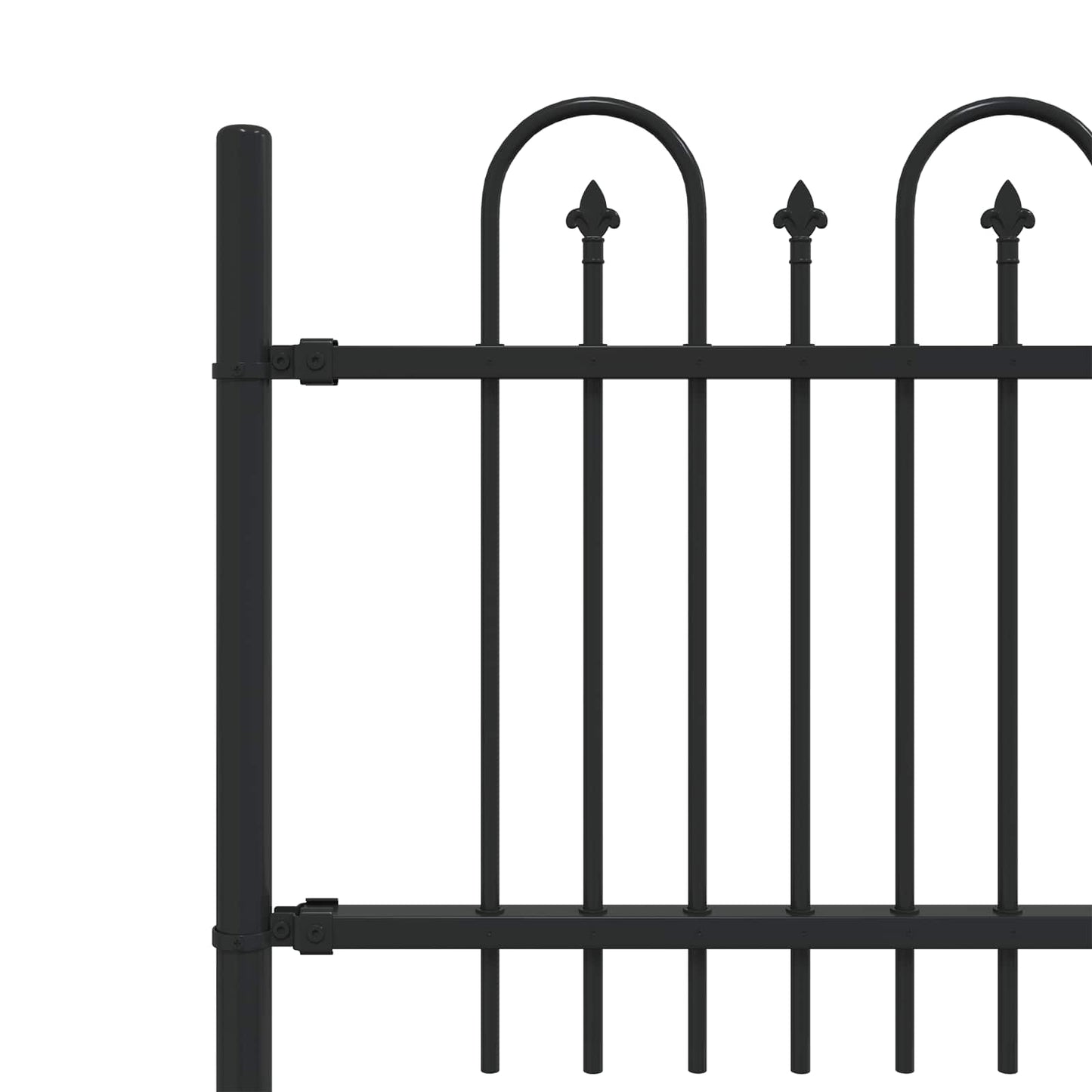 vidaXL Spike Arch Fence DRONTEN 200 x 110 cm Powder-Coated Steel Black 5
