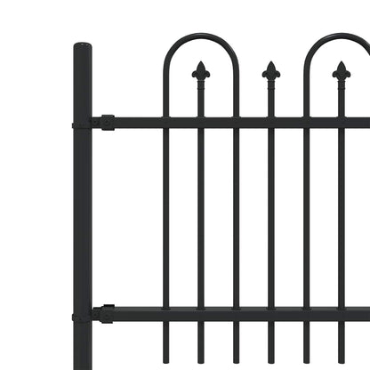 vidaXL Spike Arch Fence DRONTEN 200 x 110 cm Powder-Coated Steel Black 5