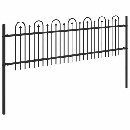 vidaXL Spike Arch Fence DRONTEN 200 x 110 cm Powder-Coated Steel Black 4