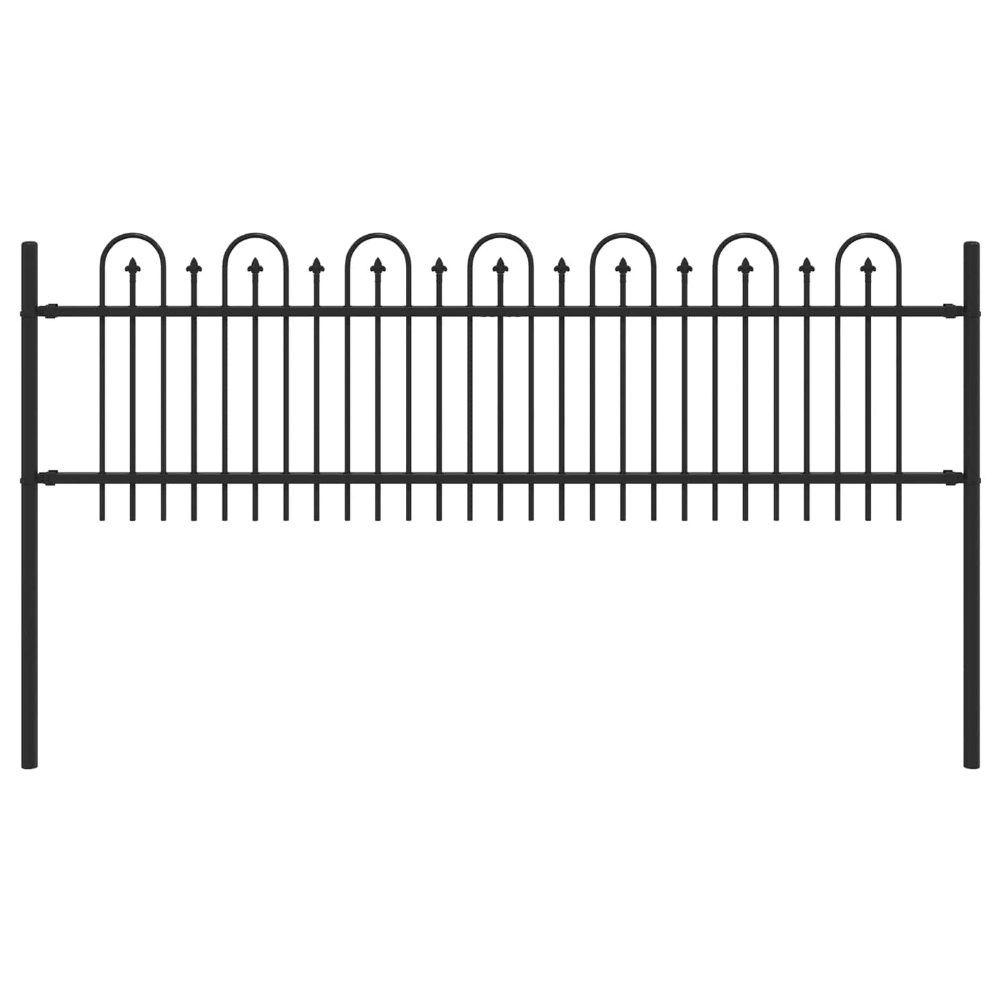 vidaXL Spike Arch Fence DRONTEN 200 x 110 cm Powder-Coated Steel Black 2
