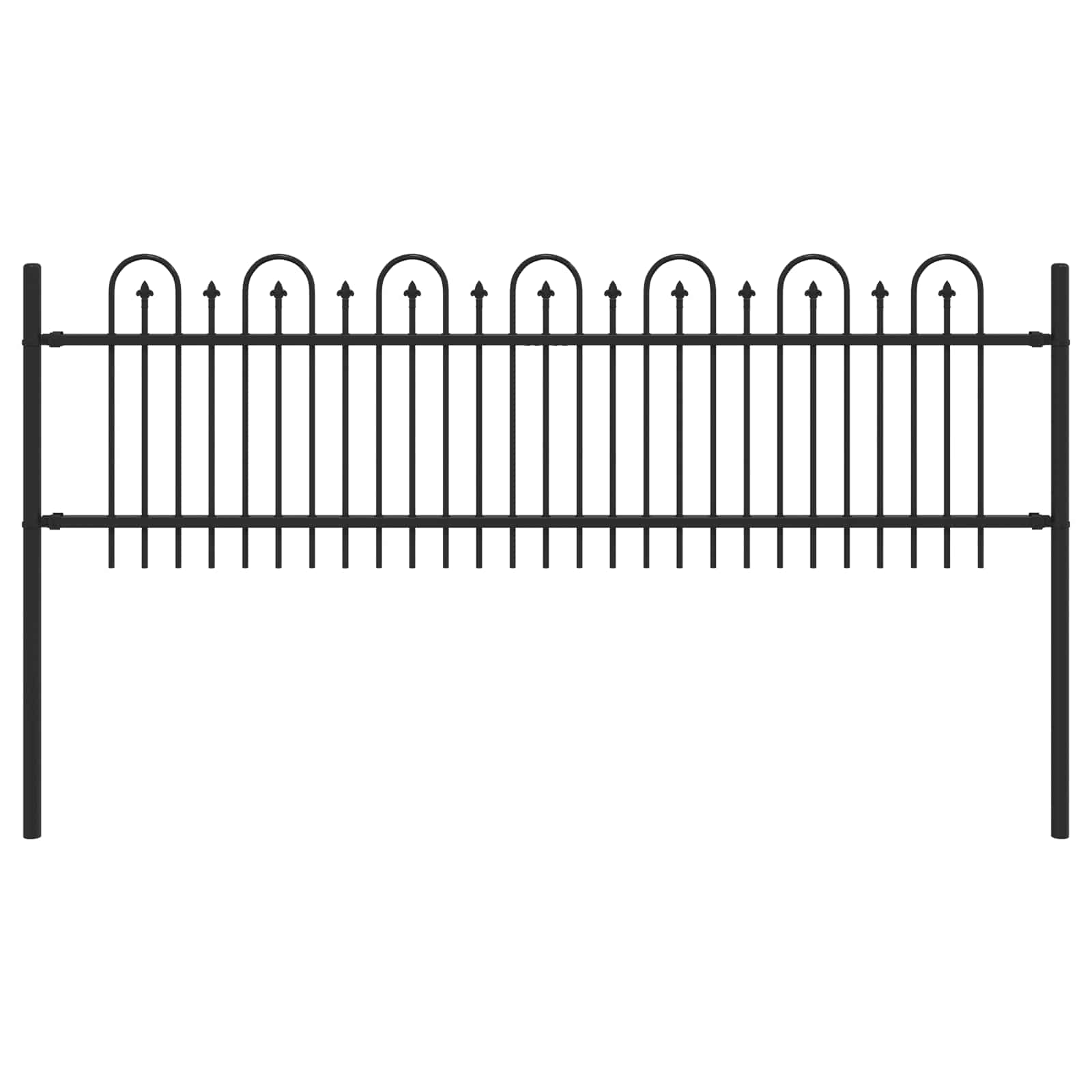vidaXL Spike Arch Fence DRONTEN 200 x 110 cm Powder-Coated Steel Black 2