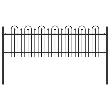 vidaXL Spike Arch Fence DRONTEN 200 x 110 cm Powder-Coated Steel Black 2