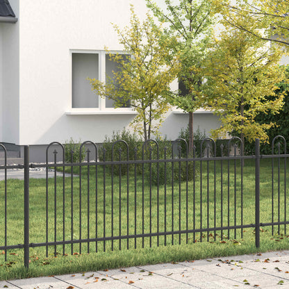 vidaXL Spike Arch Fence DRONTEN 200 x 130 cm Powder-Coated Steel Black 1