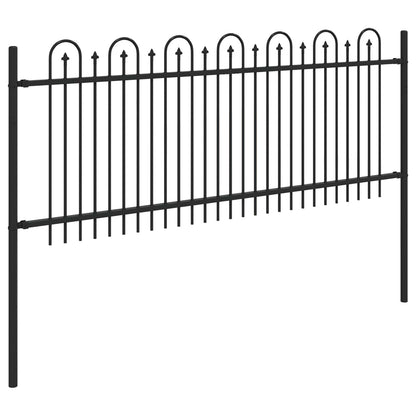 vidaXL Spike Arch Fence DRONTEN 200 x 130 cm Powder-Coated Steel Black 4