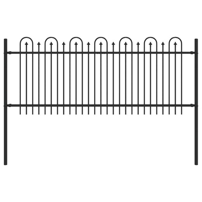 vidaXL Spike Arch Fence DRONTEN 200 x 130 cm Powder-Coated Steel Black 2
