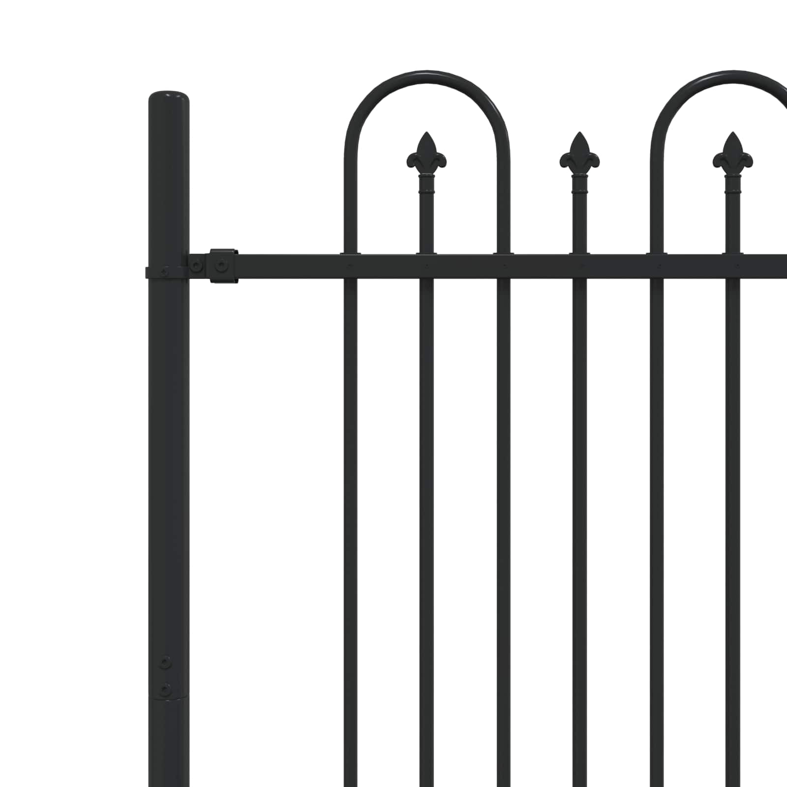 vidaXL Spike Arch Fence DRONTEN 200 x 150 cm Powder-Coated Steel Black 5