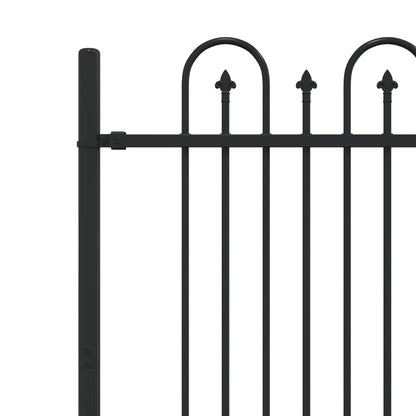 vidaXL Spike Arch Fence DRONTEN 200 x 150 cm Powder-Coated Steel Black 5