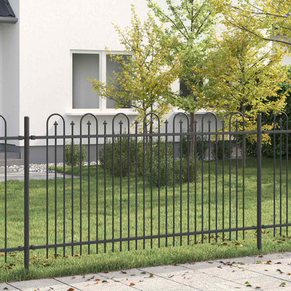vidaXL Spike Arch Fence DRONTEN 200 x 150 cm Powder-Coated Steel Black 1