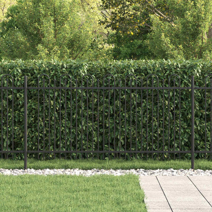 vidaXL Spike Arch Fence DRONTEN 200 x 150 cm Powder-Coated Steel Black 3