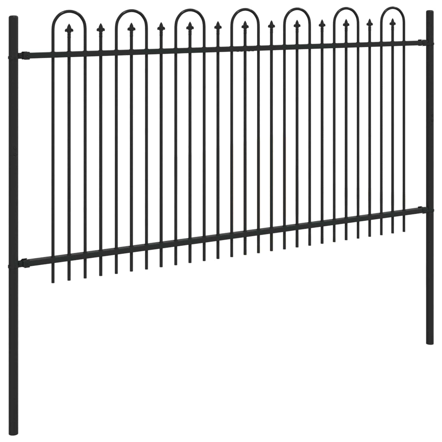 vidaXL Spike Arch Fence DRONTEN 200 x 150 cm Powder-Coated Steel Black 4