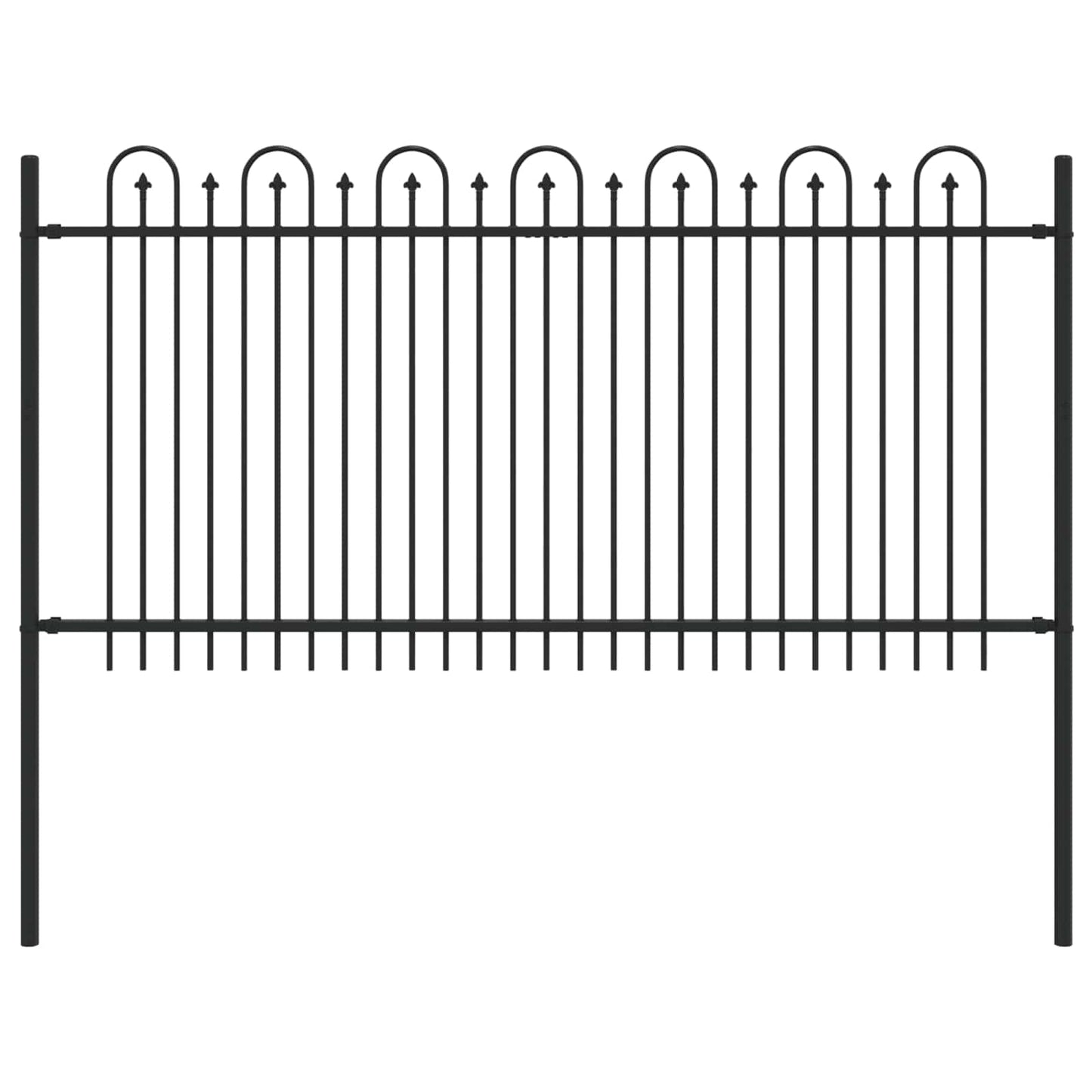 vidaXL Spike Arch Fence DRONTEN 200 x 150 cm Powder-Coated Steel Black 2