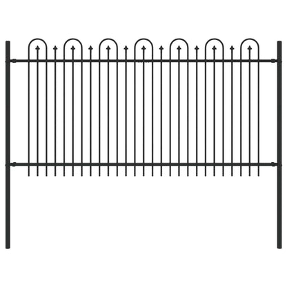 vidaXL Spike Arch Fence DRONTEN 200 x 150 cm Powder-Coated Steel Black 2