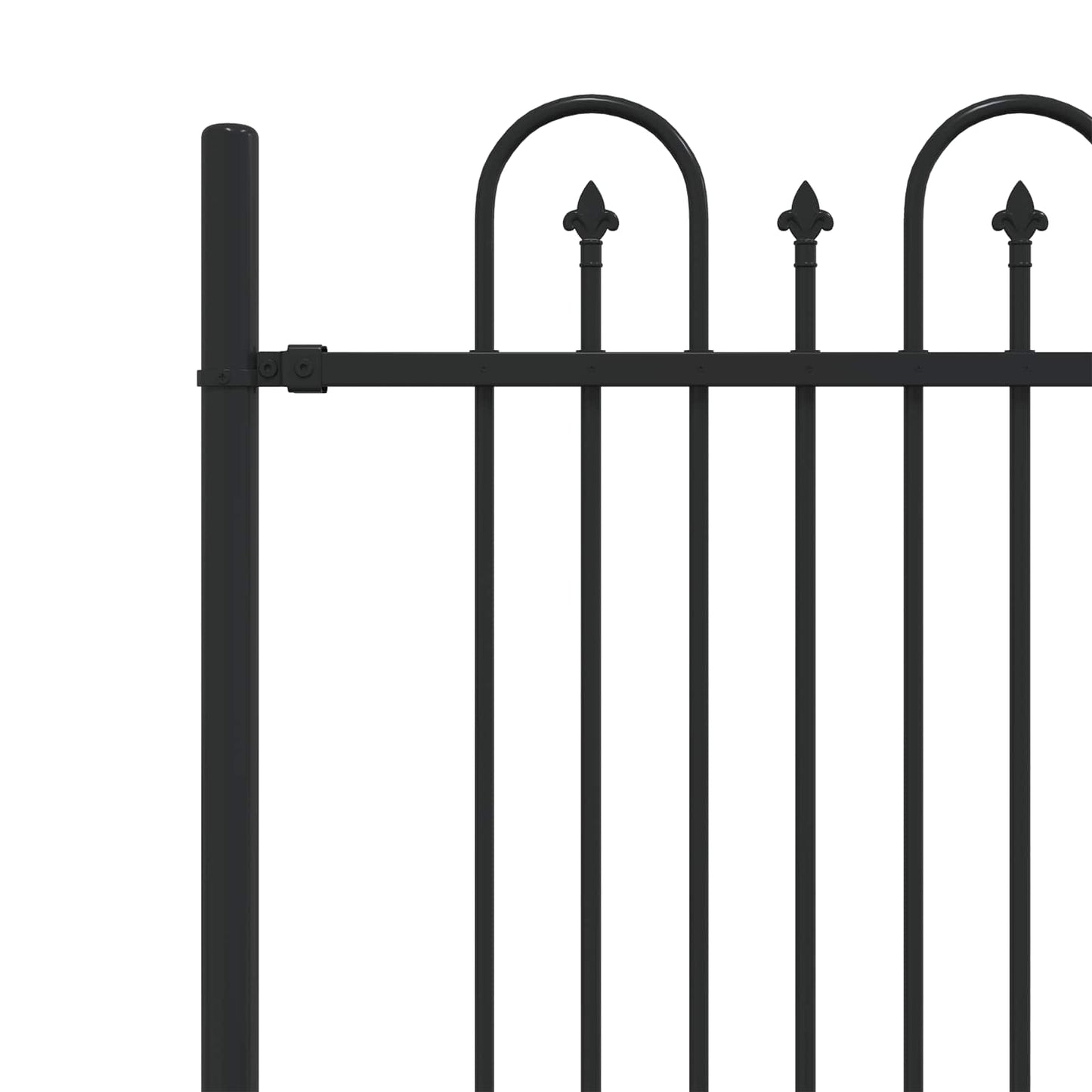 vidaXL Spike Arch Fence DRONTEN 200 x 166 cm Powder-Coated Steel Black 5