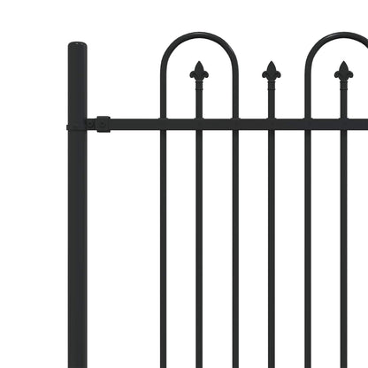 vidaXL Spike Arch Fence DRONTEN 200 x 166 cm Powder-Coated Steel Black 5