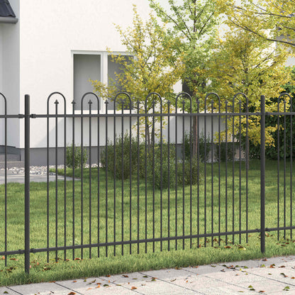 vidaXL Spike Arch Fence DRONTEN 200 x 166 cm Powder-Coated Steel Black 1
