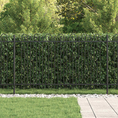 vidaXL Spike Arch Fence DRONTEN 200 x 166 cm Powder-Coated Steel Black 3