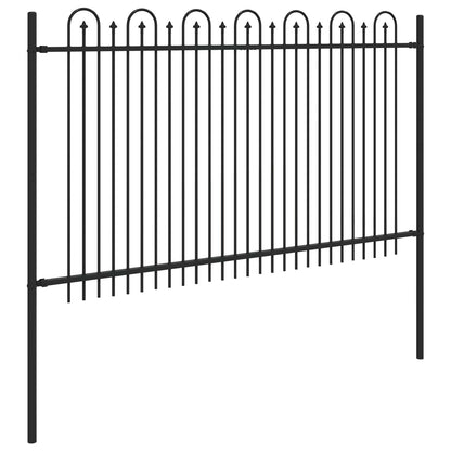 vidaXL Spike Arch Fence DRONTEN 200 x 166 cm Powder-Coated Steel Black 4