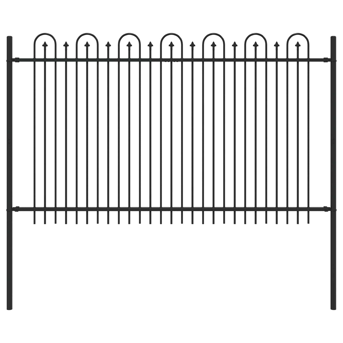 vidaXL Spike Arch Fence DRONTEN 200 x 166 cm Powder-Coated Steel Black 2