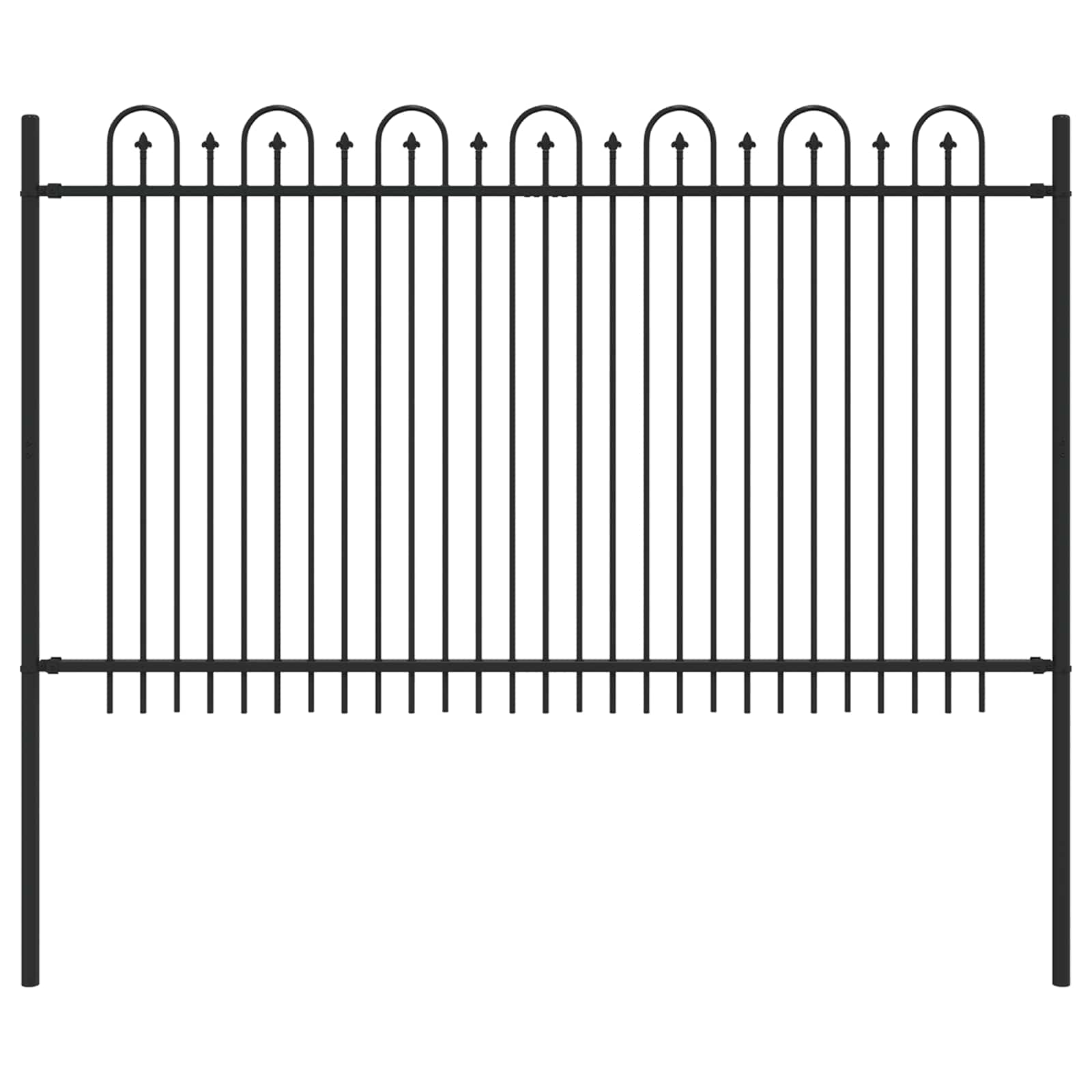 vidaXL Spike Arch Fence DRONTEN 200 x 166 cm Powder-Coated Steel Black 2