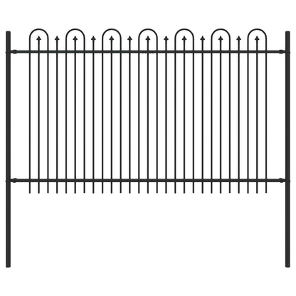 vidaXL Spike Arch Fence DRONTEN 200 x 166 cm Powder-Coated Steel Black 2