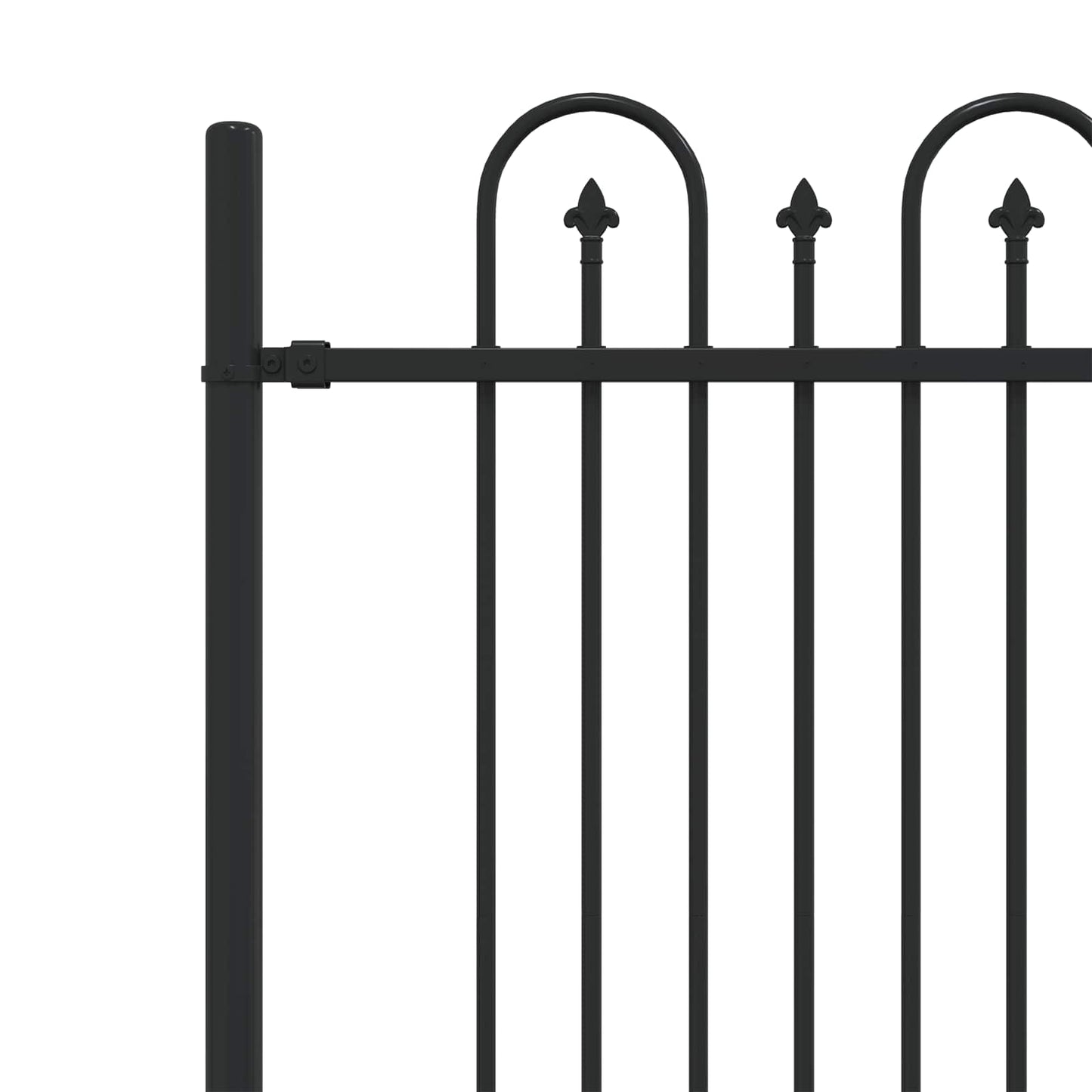 vidaXL Spike Arch Fence DRONTEN 200 x 200 cm Powder-Coated Steel Black 5