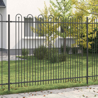 vidaXL Spike Arch Fence DRONTEN 200 x 200 cm Powder-Coated Steel Black 1
