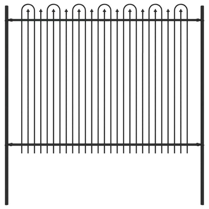 vidaXL Spike Arch Fence DRONTEN 200 x 200 cm Powder-Coated Steel Black 2