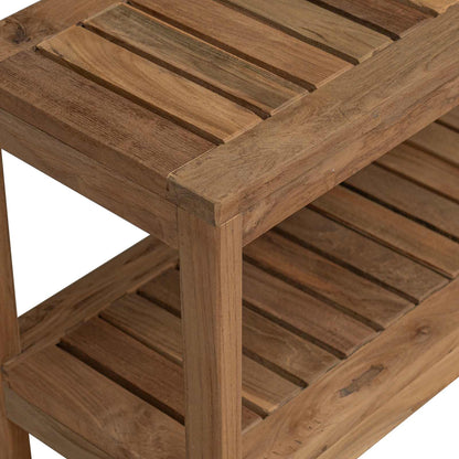 Bathroom Side Table Natural Solid Teak Wood