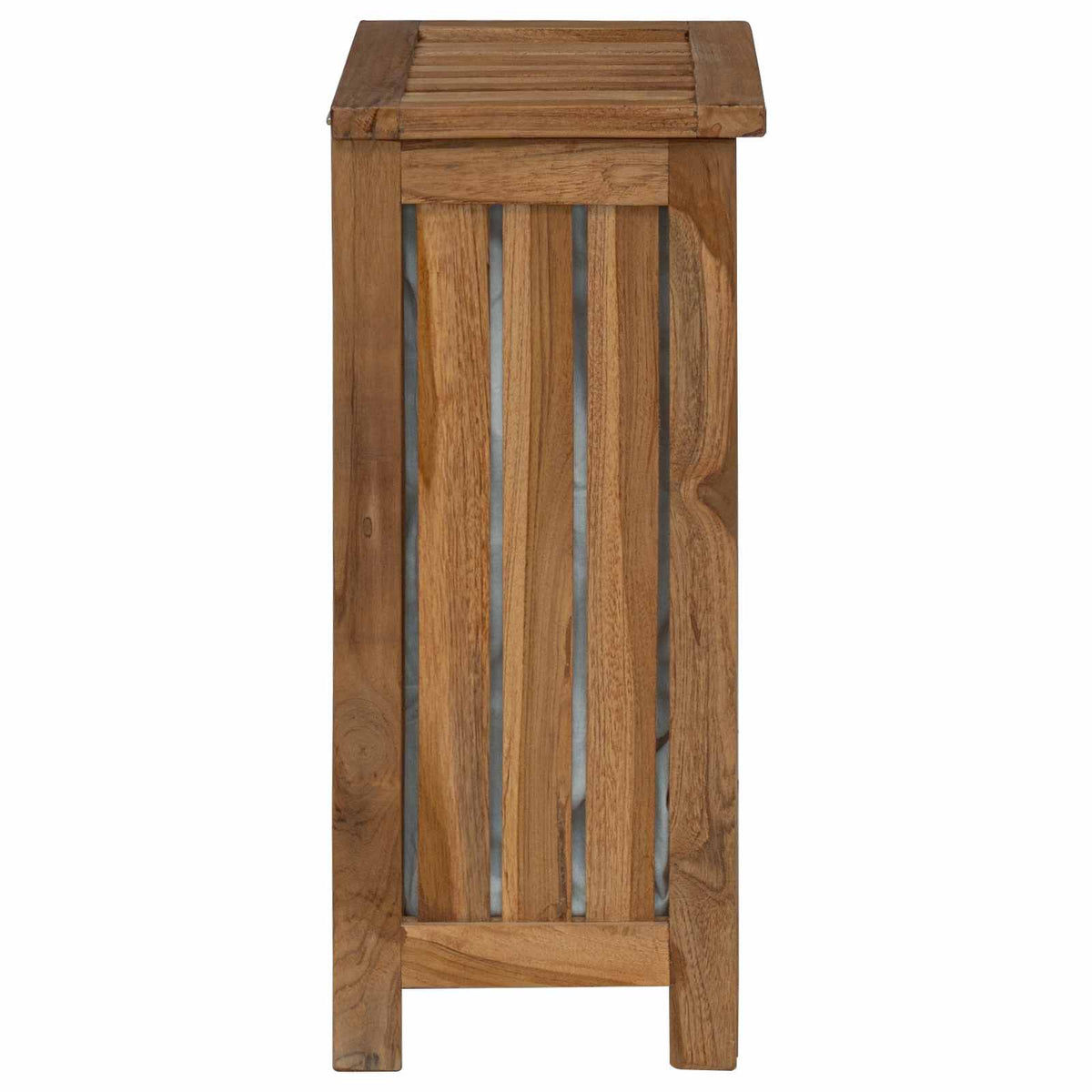 vidaXL Laundry Basket Natural Solid Teak Wood 5