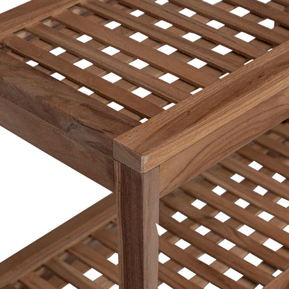 vidaXL Bathroom Side Table Natural 60 x 30 x 45 cm Solid Teak Wood 6