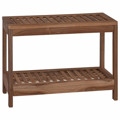 vidaXL Bathroom Side Table Natural 60 x 30 x 45 cm Solid Teak Wood 2