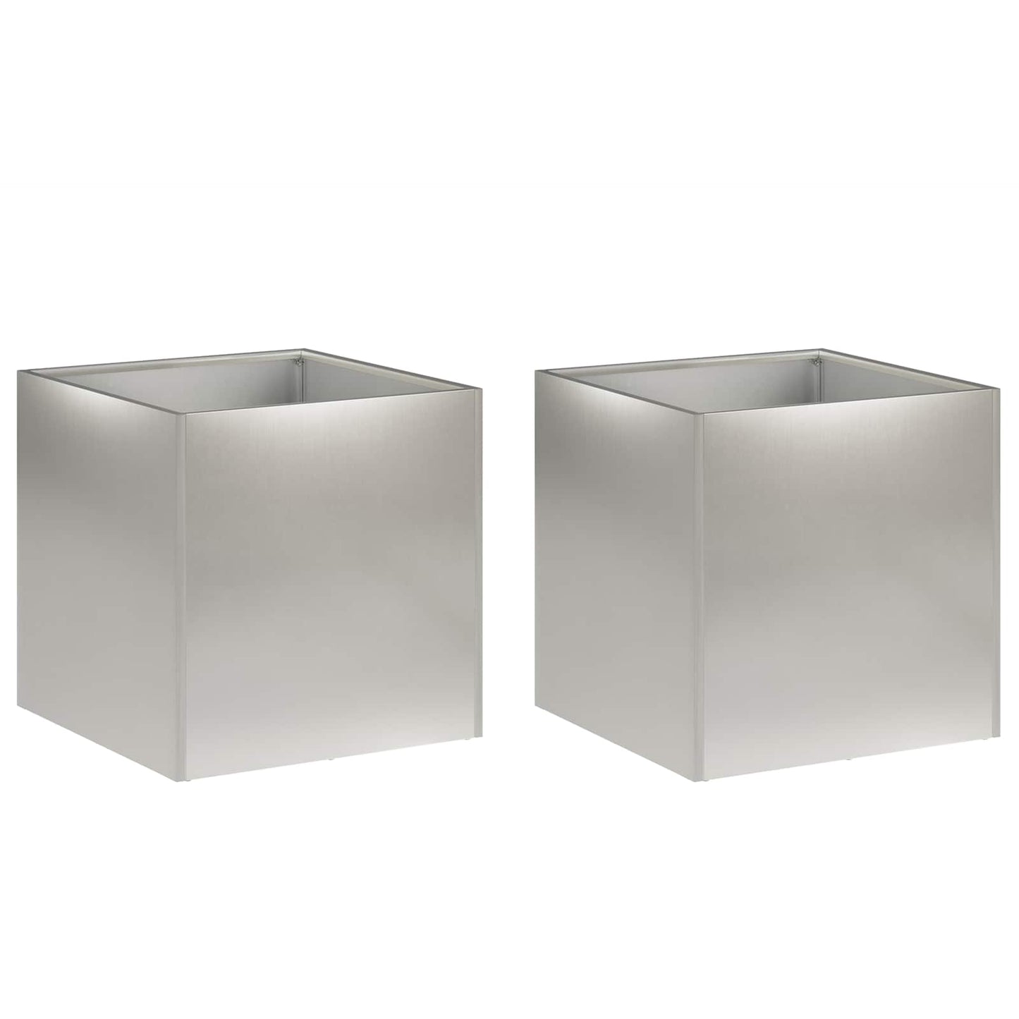 vidaXL Garden Planter 2 pcs Silver 25 x 25 x 25 cm Stainless Steel 2