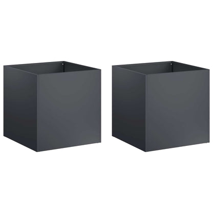vidaXL Garden Planter 2 pcs Anthracite 35 x 35 x 35 cm 2
