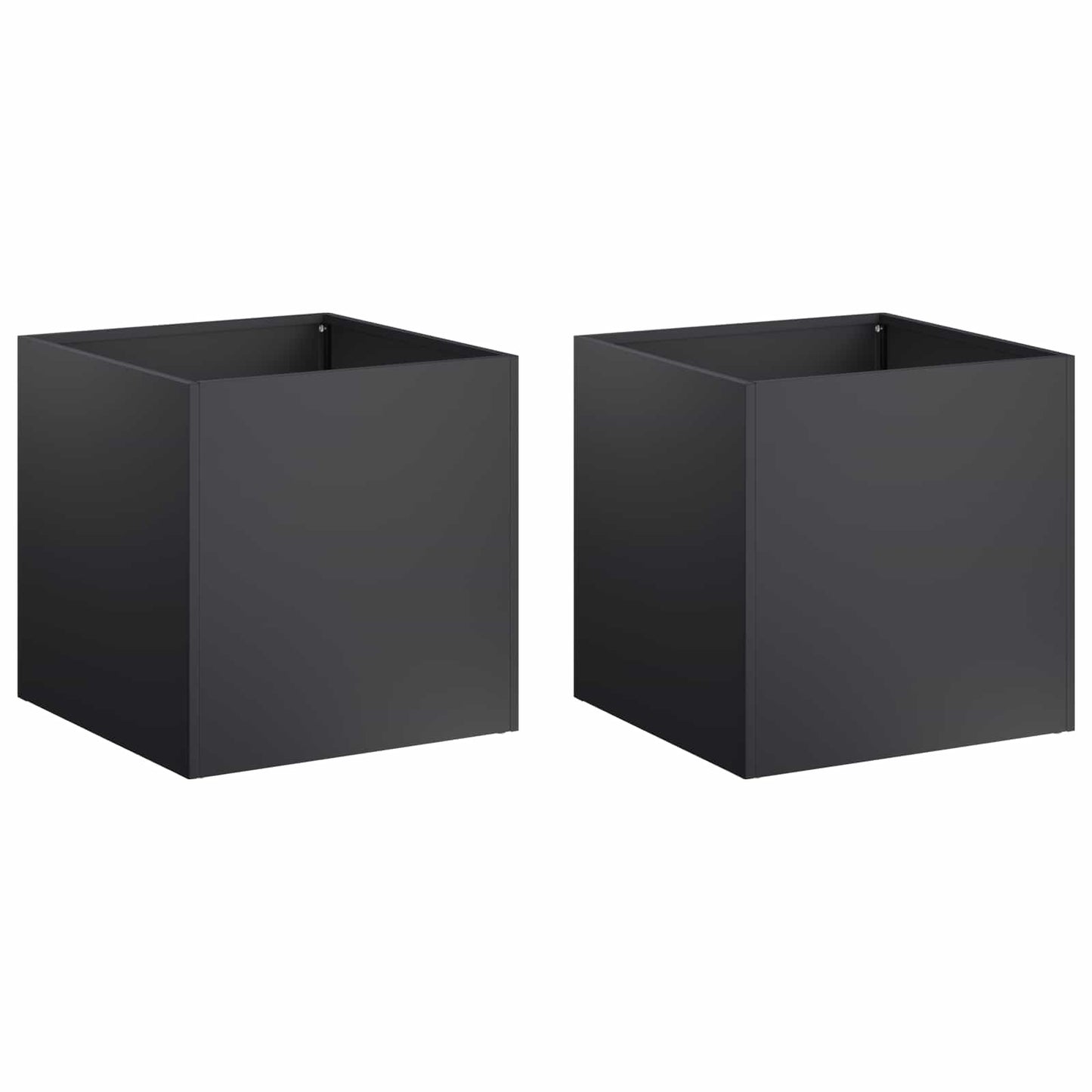 vidaXL Garden Planter 2 pcs Black 45 x 45 x 45 cm Cold-rolled Steel 2