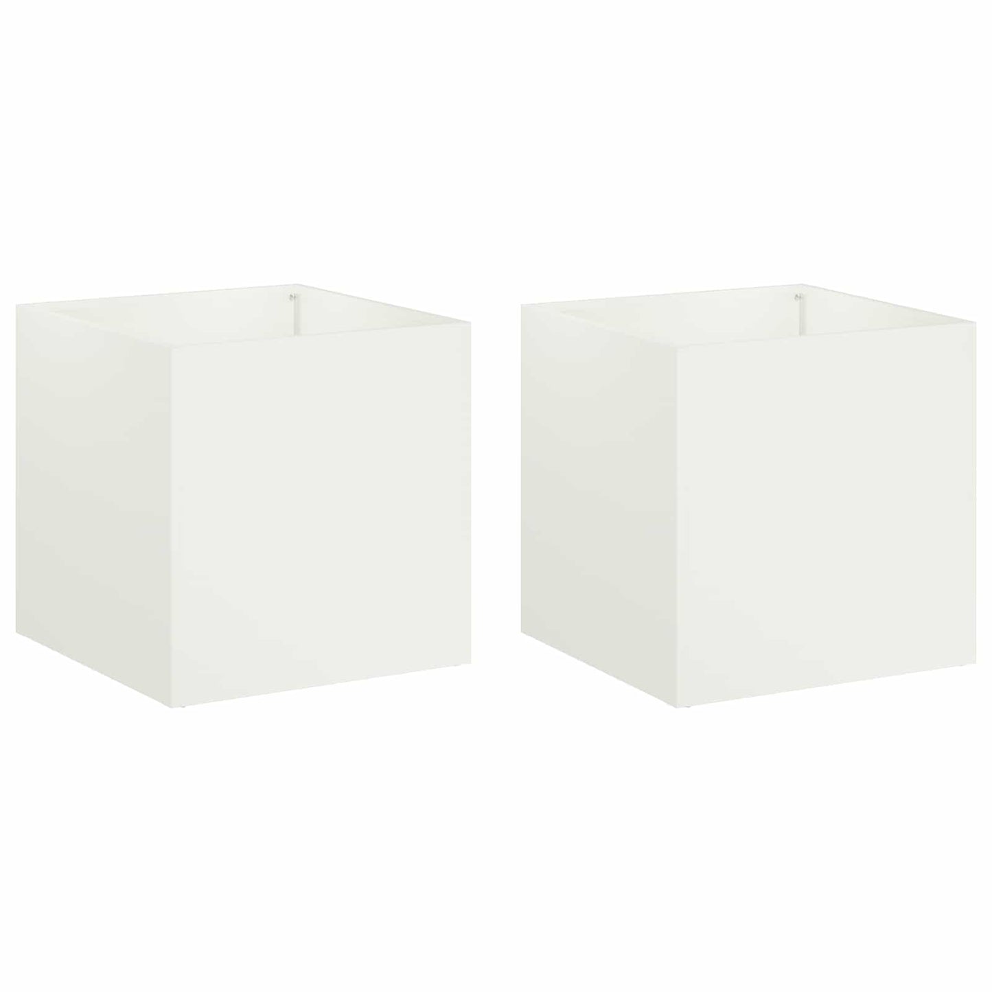vidaXL Garden Planter 2 pcs White 45 x 45 x 45 cm Cold-rolled Steel 2