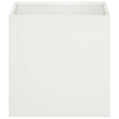vidaXL Garden Planter 2 pcs White 45 x 45 x 45 cm Cold-rolled Steel 4